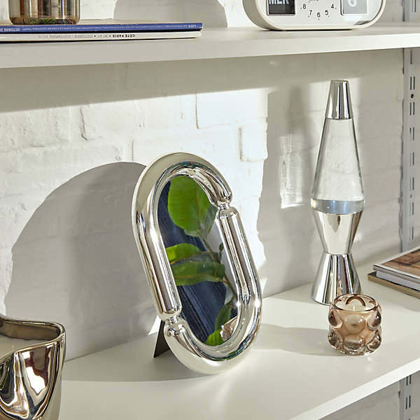 Miroir à poser Sky H.30cm plastique argent - Atmosphera