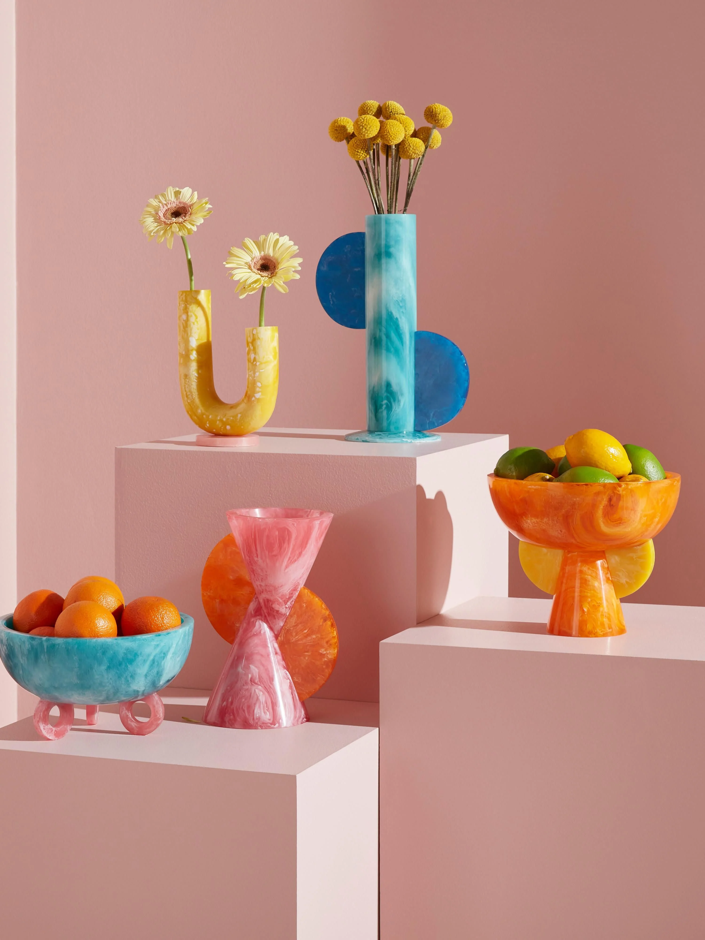 Handgefertigte Vase Como in Marmor-Optik, H 20 cm