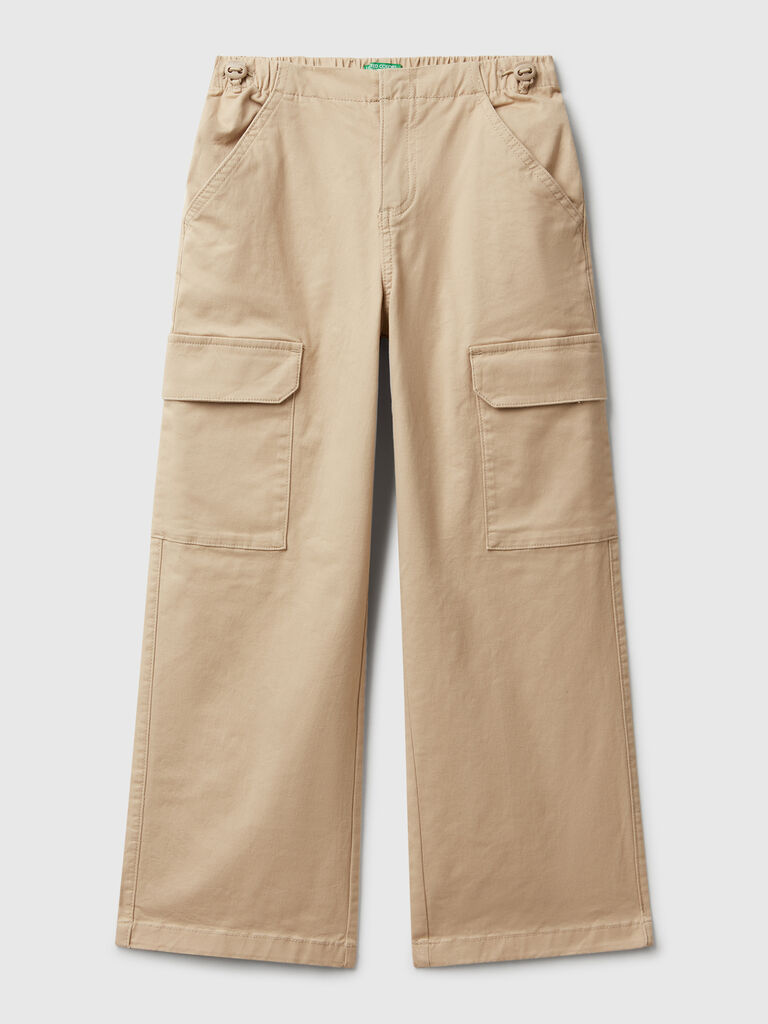 Parachute trousers in stretch cotton