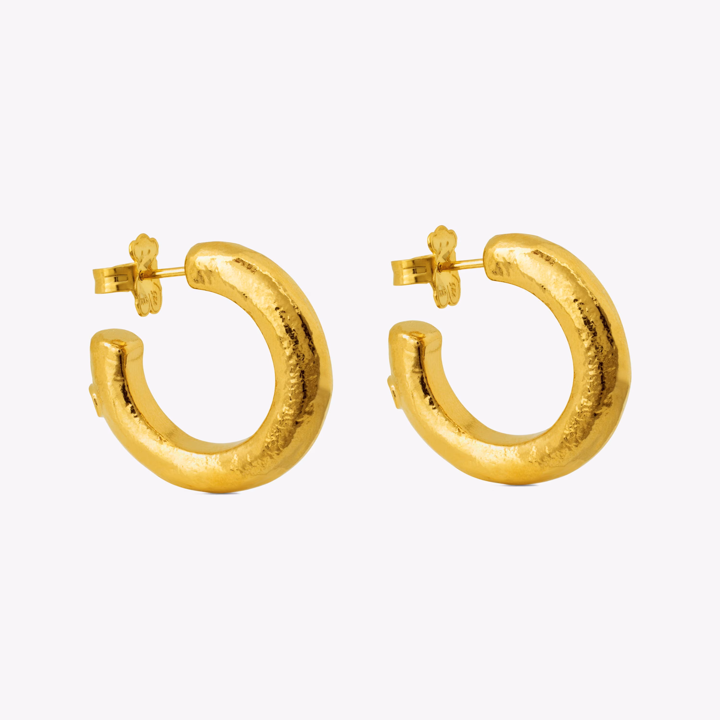 Pendientes aro con baño de oro 18 kt sobre plata Duna Tube