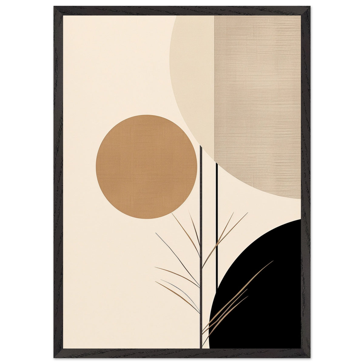 Artfulprints Poster met Lijst Japandi abstract II  - 50x70 cm - Meerkleurig