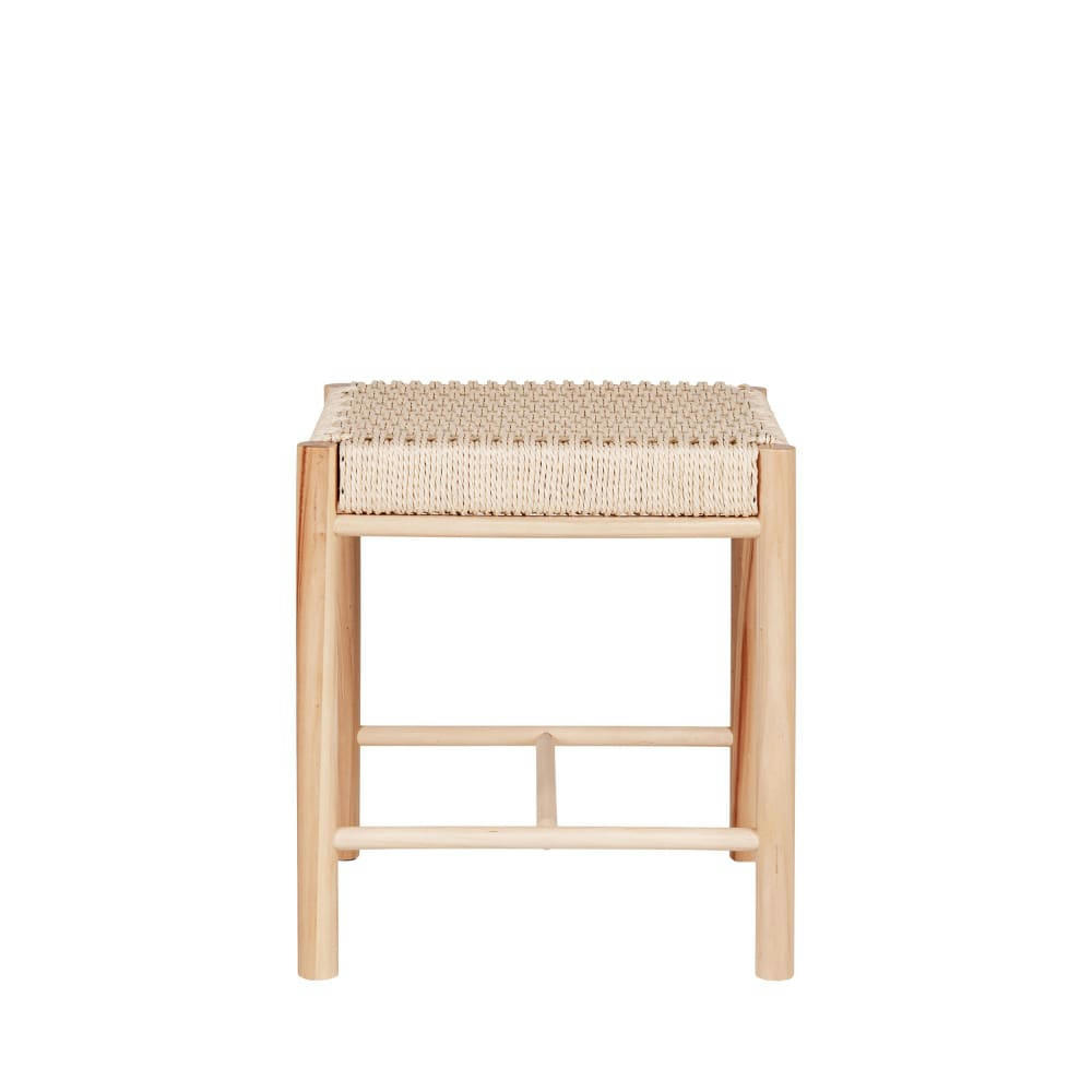 ABANO - Tabouret en bois et corde H46,5cm naturel