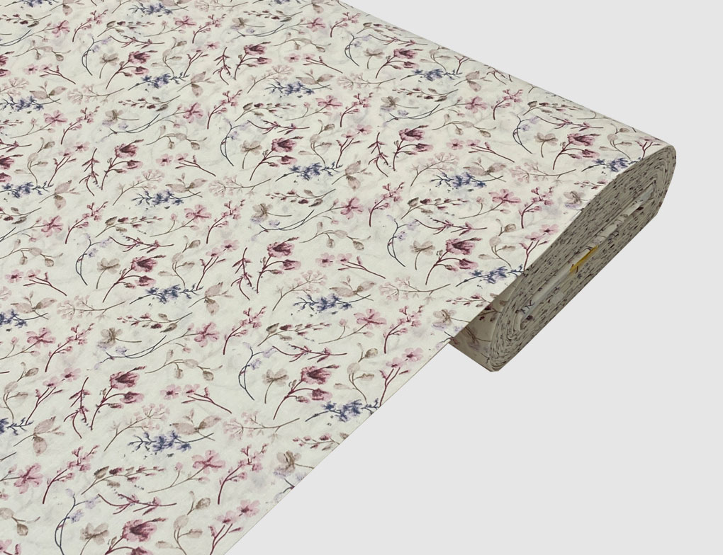 Dekostoff Blumen Natur, Bunt