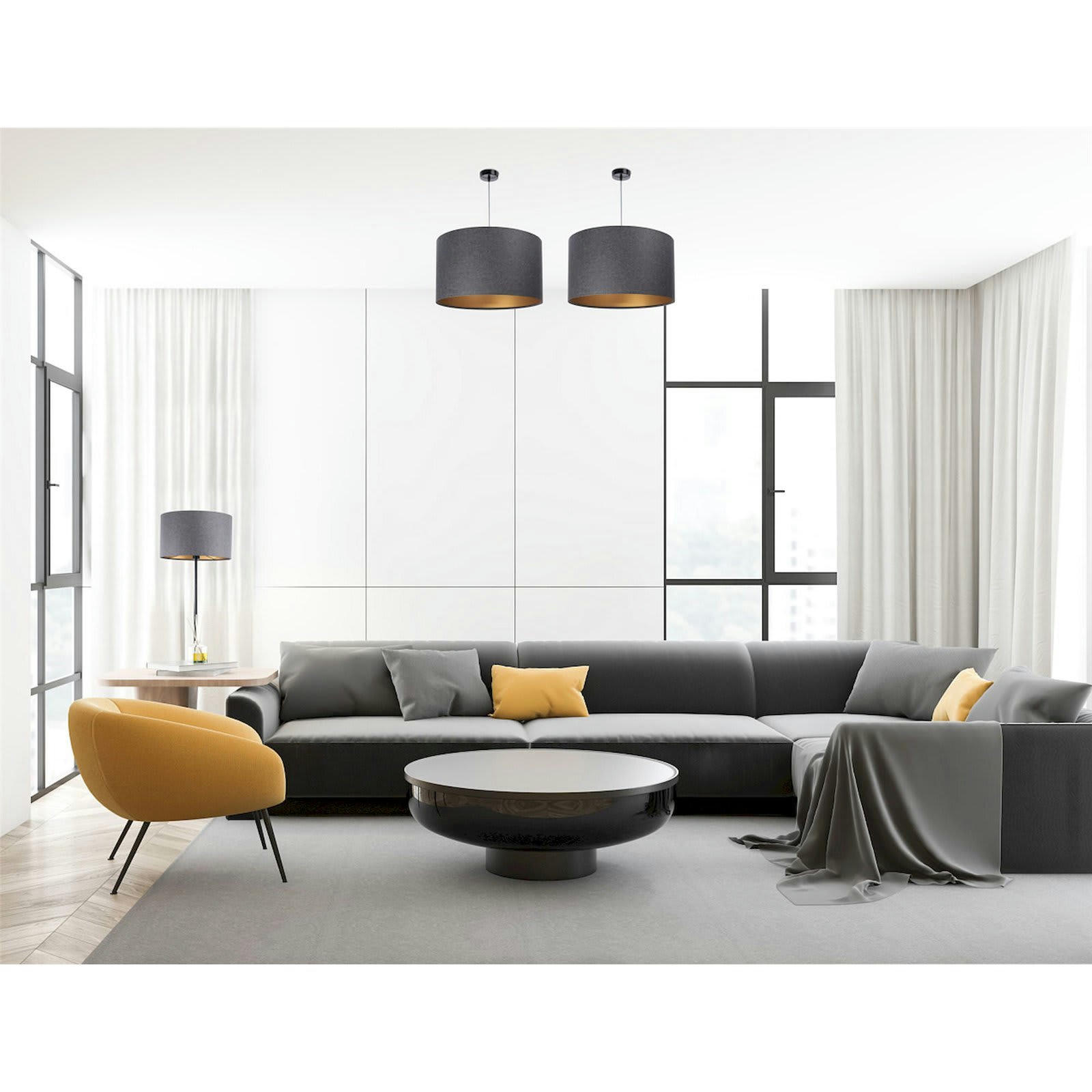 MARENGO - Suspension Tissu Gris