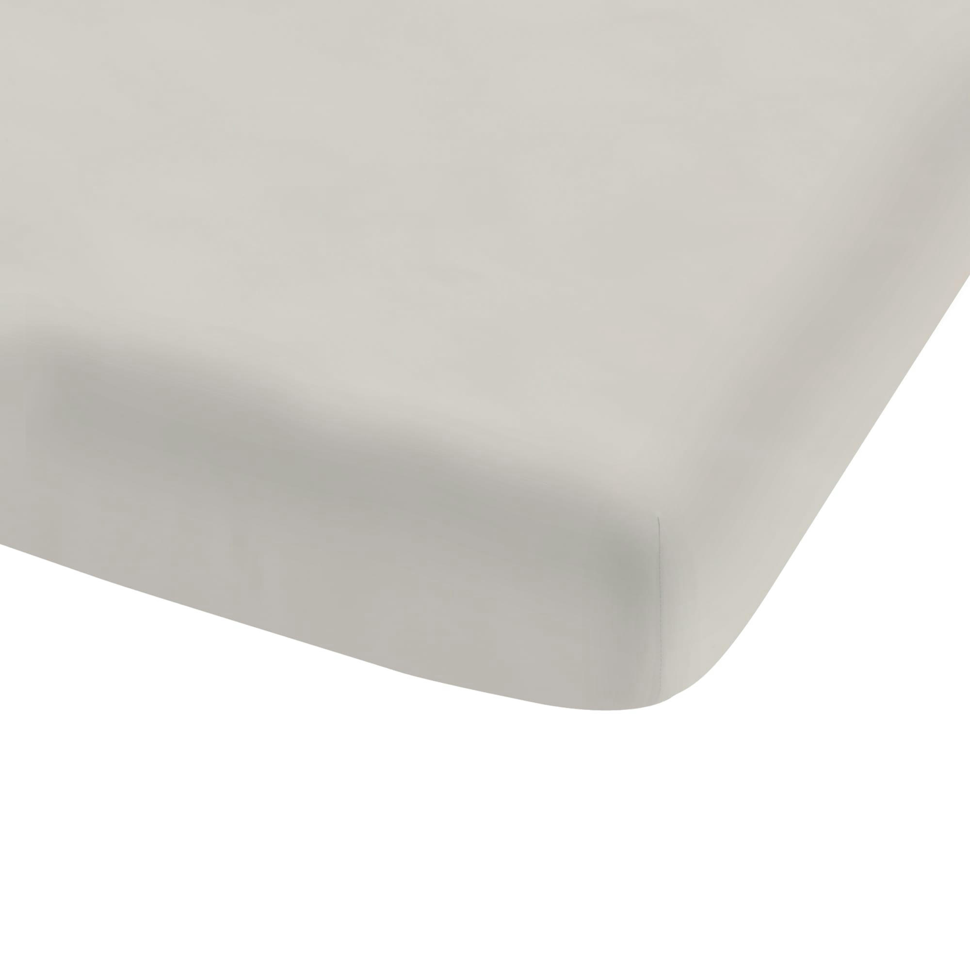 COTON LAVÉ - Drap-housse uni en coton lavé Lin 160x200cm - Bonnet 30cm