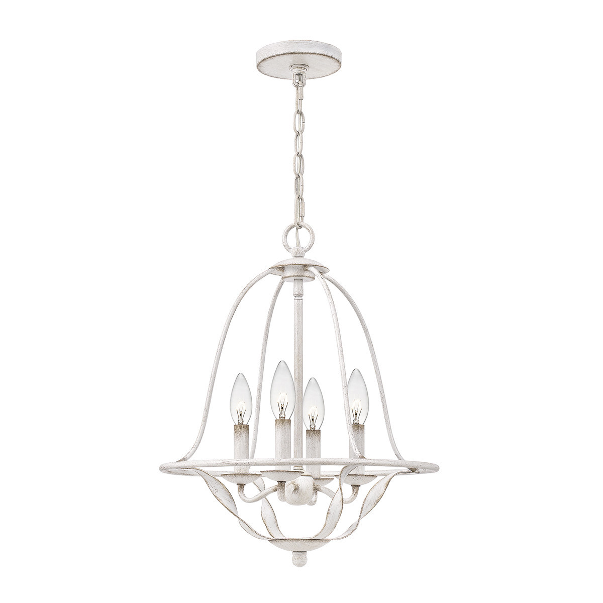 Lampa wisząca antyczna biel Bradbury 4xE14x40W Quoizel