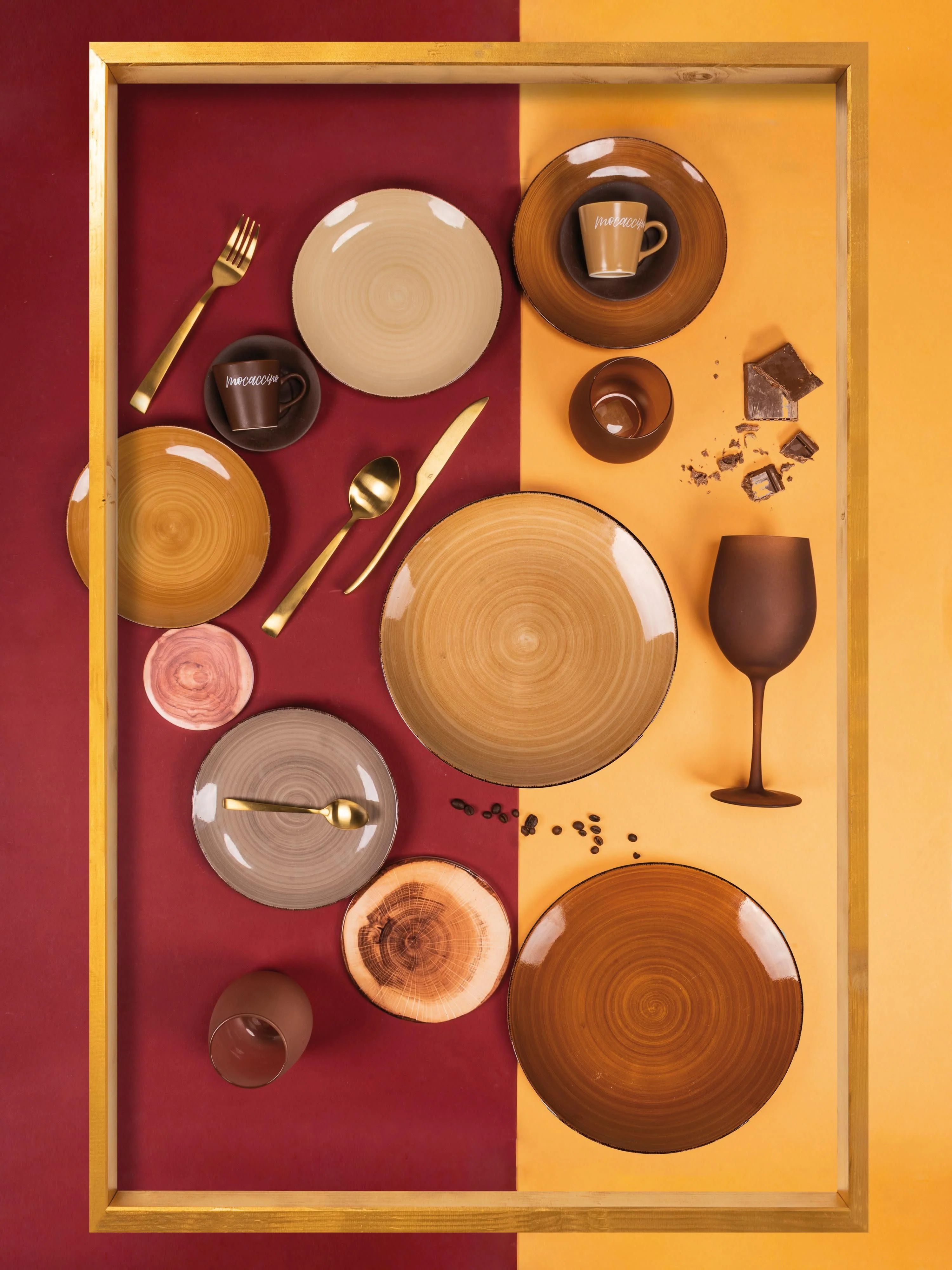 Handbemaltes Geschirr-Set Baita, 6 Personen, 18er-Set