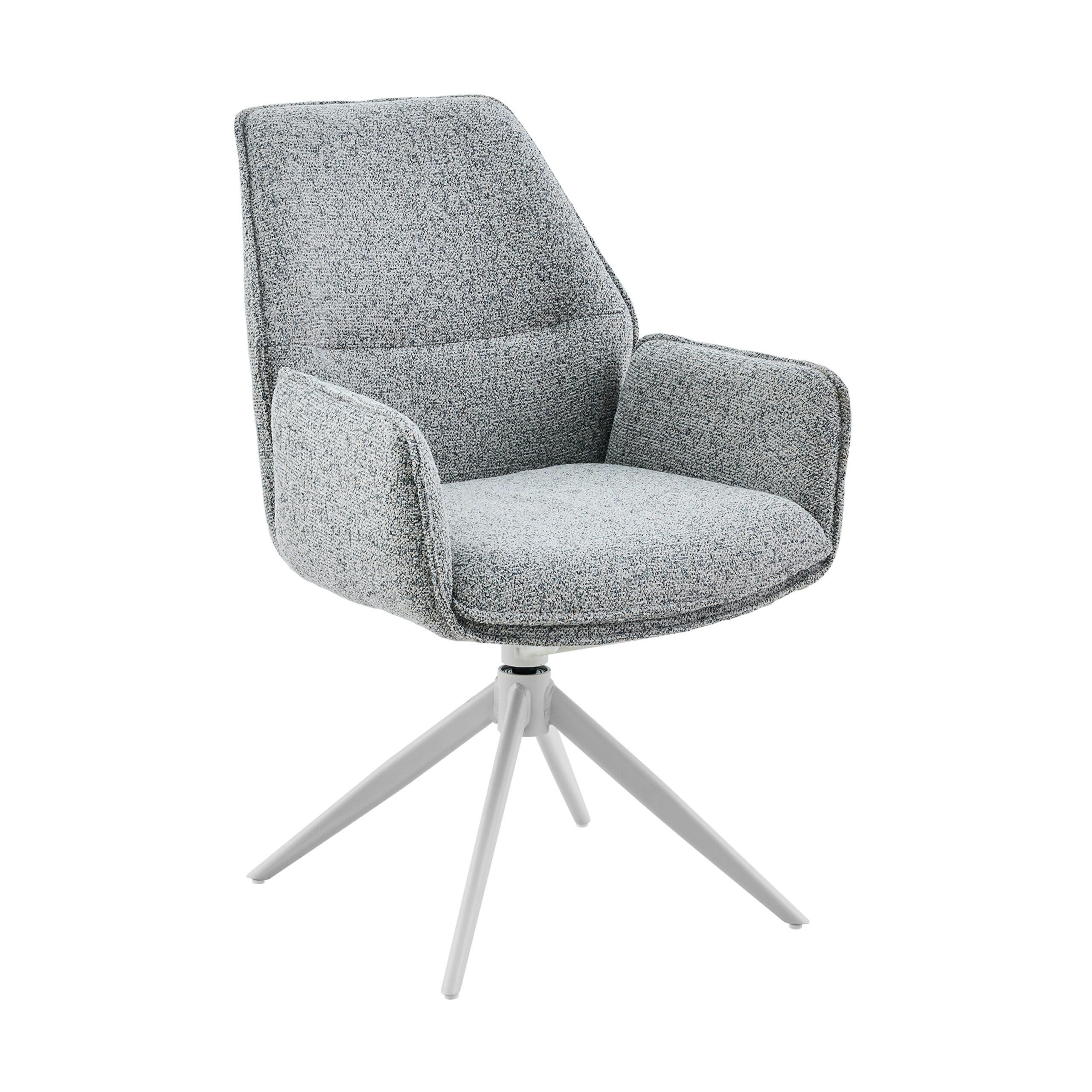 Chaise gris chiné pivotante à accoudoirs (lot de 2) CORTINA