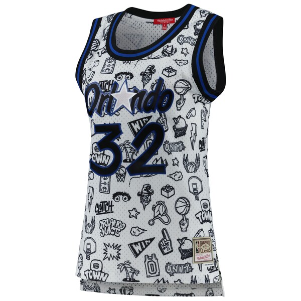 Shaquille O'Neal Orlando Magic Women's 1994 Doodle Swingman Jersey - White
