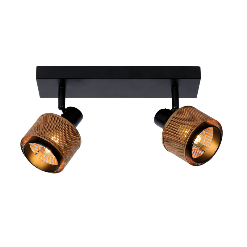 Spot Rafa noir et bronze E14 2 x 40 W LUCIDE