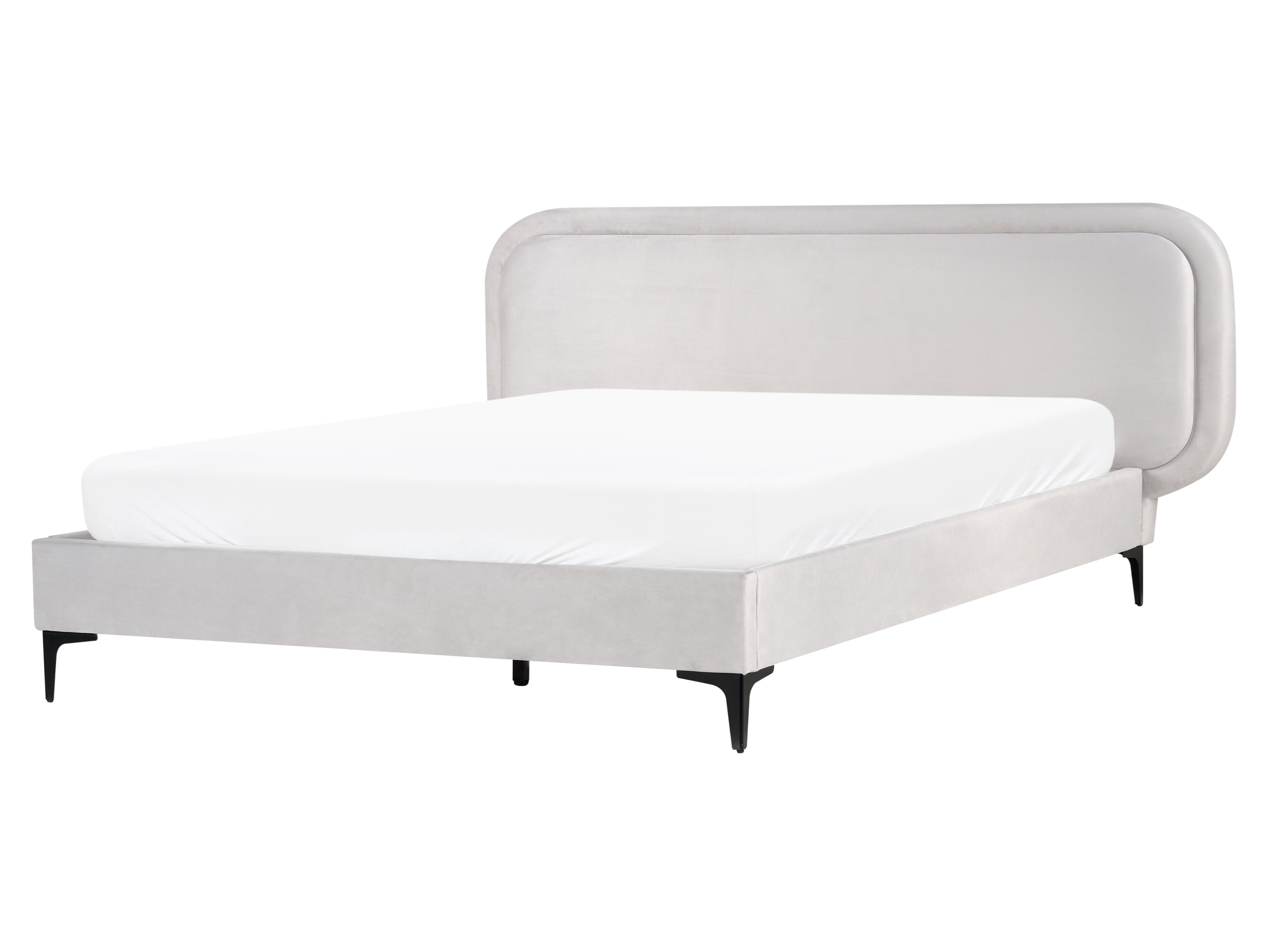 Bed Velvet SUZETTE 140 x 200 cm (EU Double) Light Grey