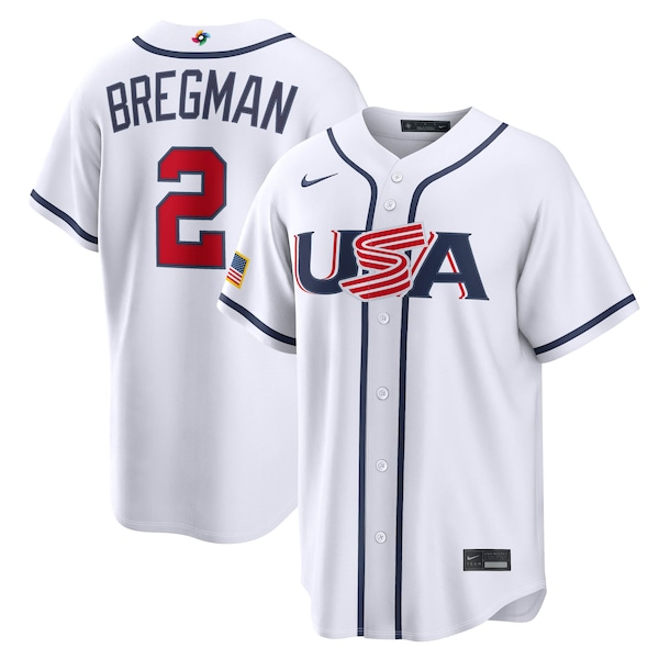 Alex Bregman USA Baseball Nike 2026 World Baseball Classic Home Stadium Jersey - White/Navy