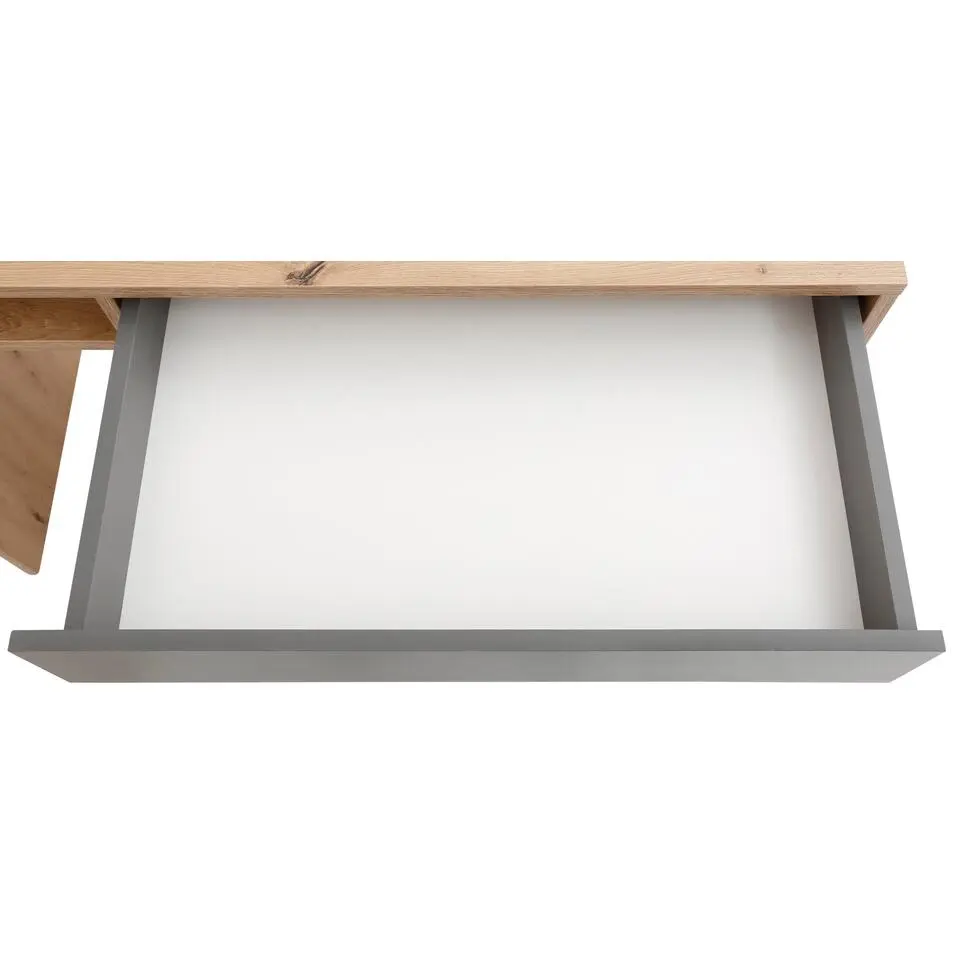 Magnet - Bureau met 1 lade in eiken en antraciet spaanplaat