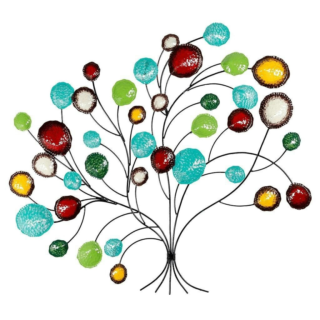 BIG-BEL - Décoration murale en métal, arbre de vie coloré 110x100