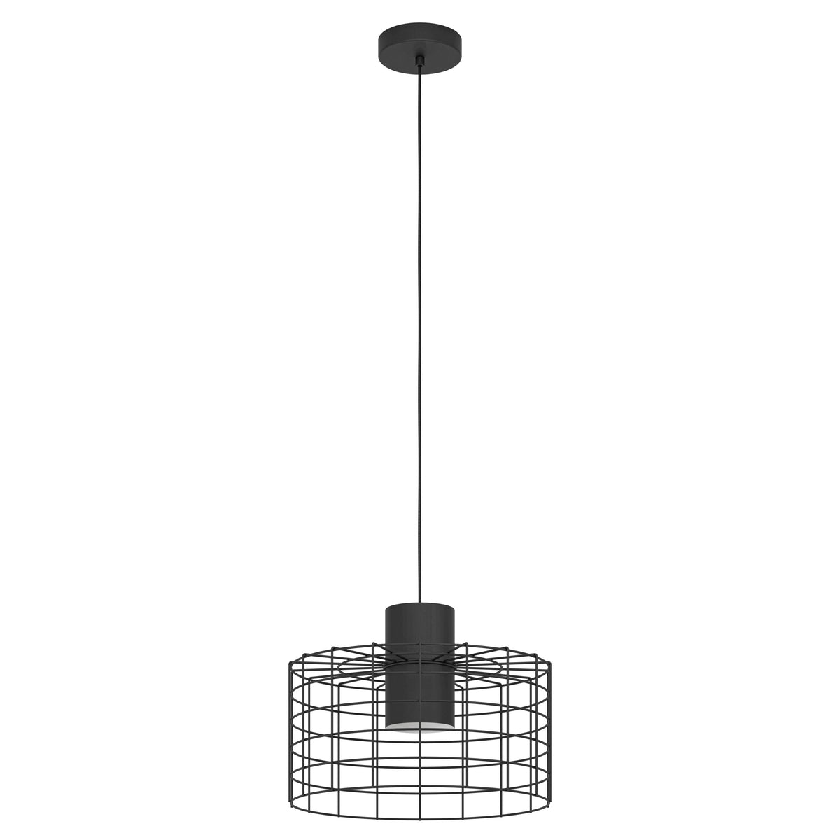 EGLO hanglamp Milligan - e27 - industrieel - ø 38 cm - zwart/wit