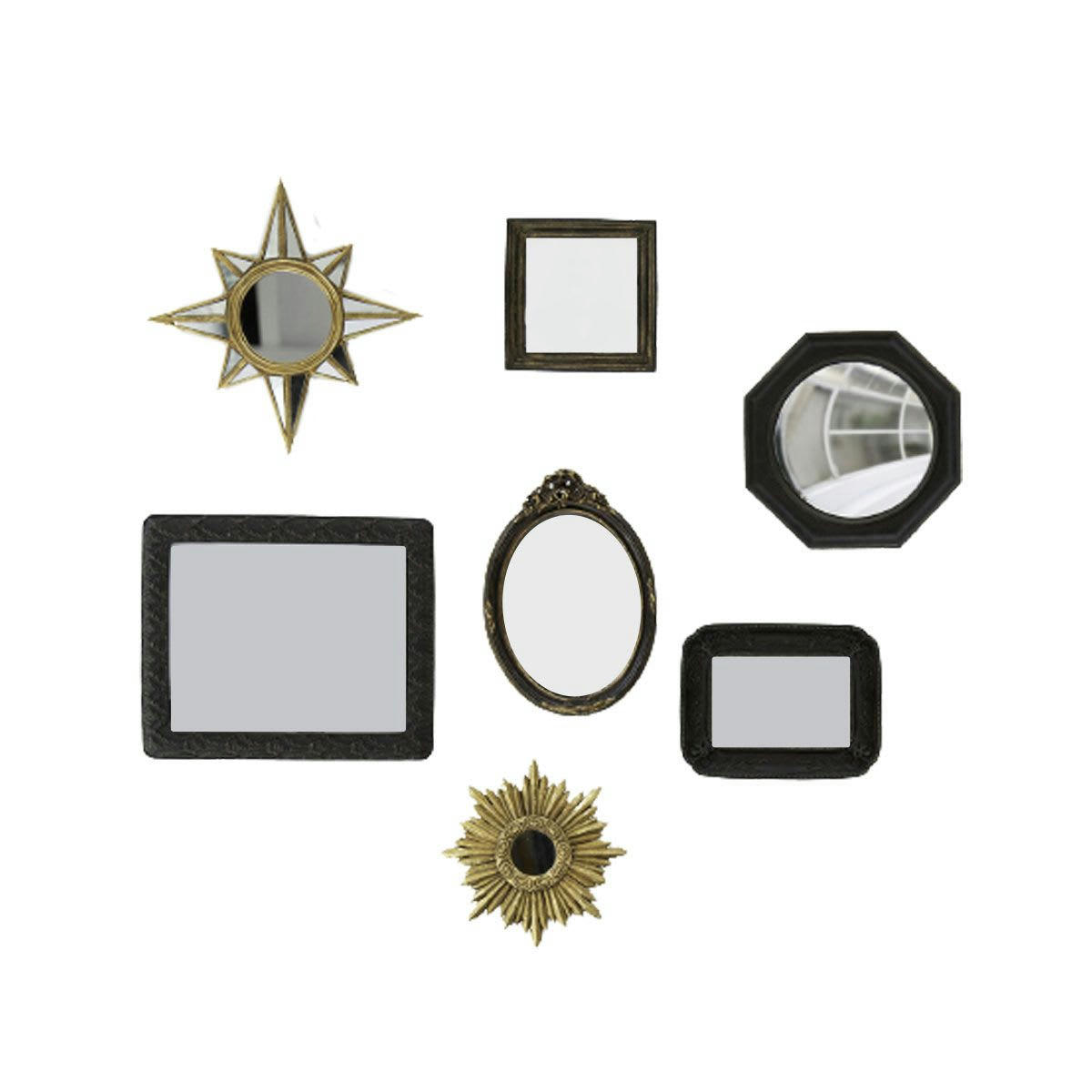 - Set de 7 cadres et miroirs style baroque