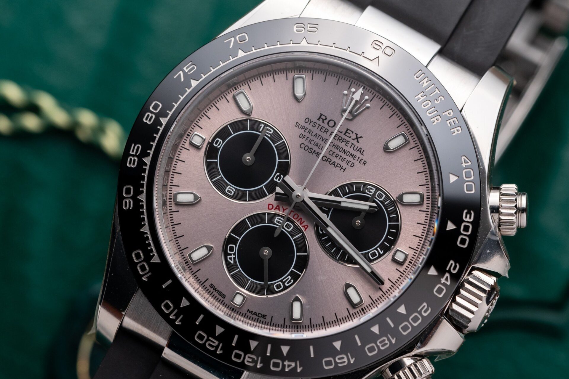 Rolex Daytona 116519LN 904L Steel Pink Dial 40mm Oysterflex Super Clone