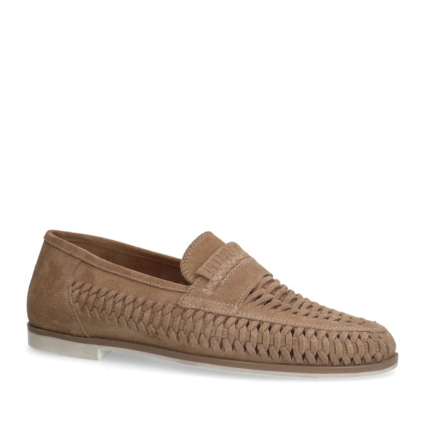 Manfield Beige suède loafers