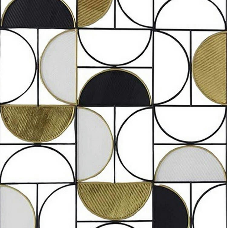 CASSIS - Décoration murale en métal cadre demi-lune 104x80x5