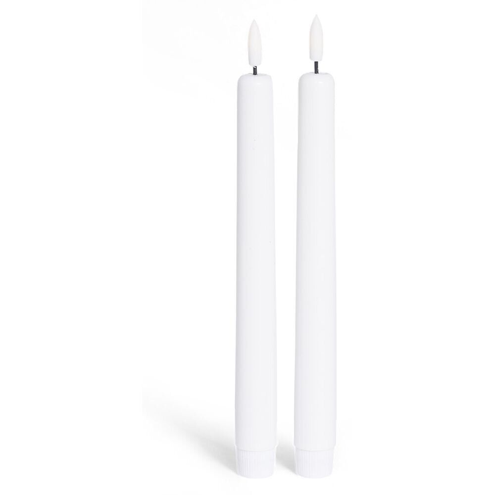 Bougie chandelle LED blanche x2
