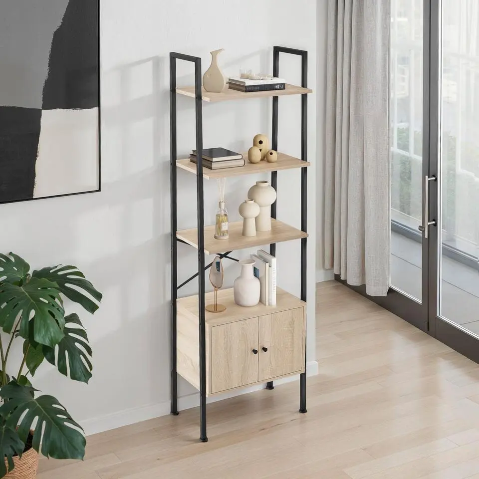 tectake Wandrek Brentwood 57,5x34x173cm, Industrieel Licht Hout, Eiken Sonoma