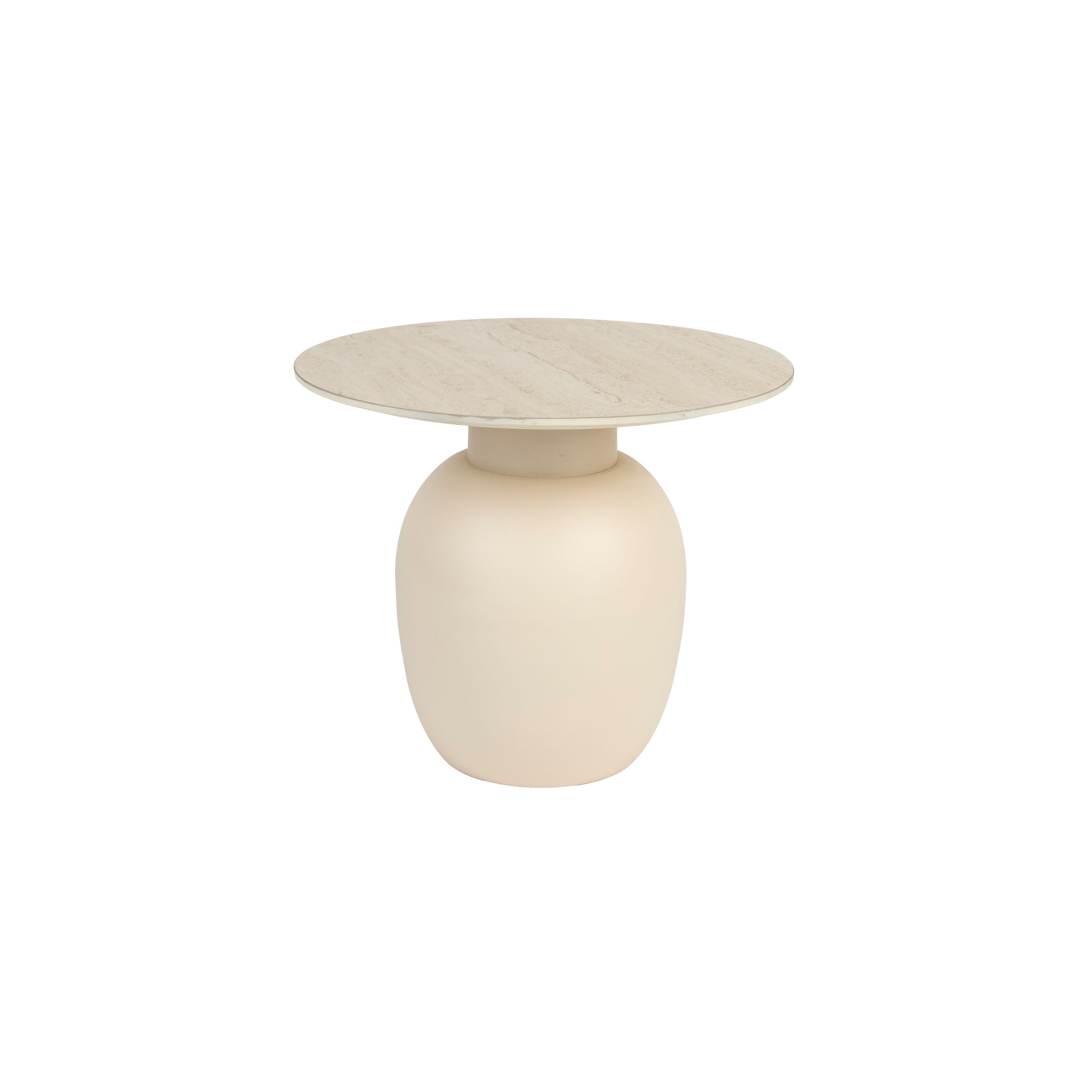 Housecraft Living Karula Bijzettafel Laag 50x50 cm Travertin-Look Beige