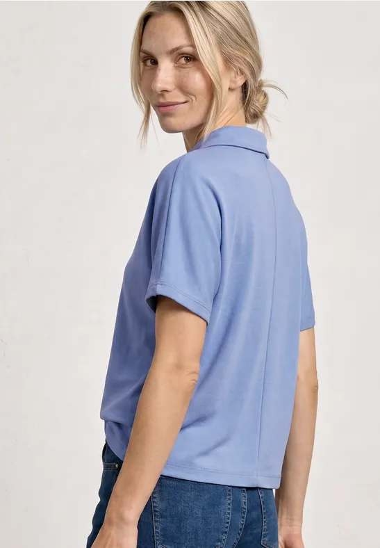 Kurzarm Poloshirt mit Glitzer