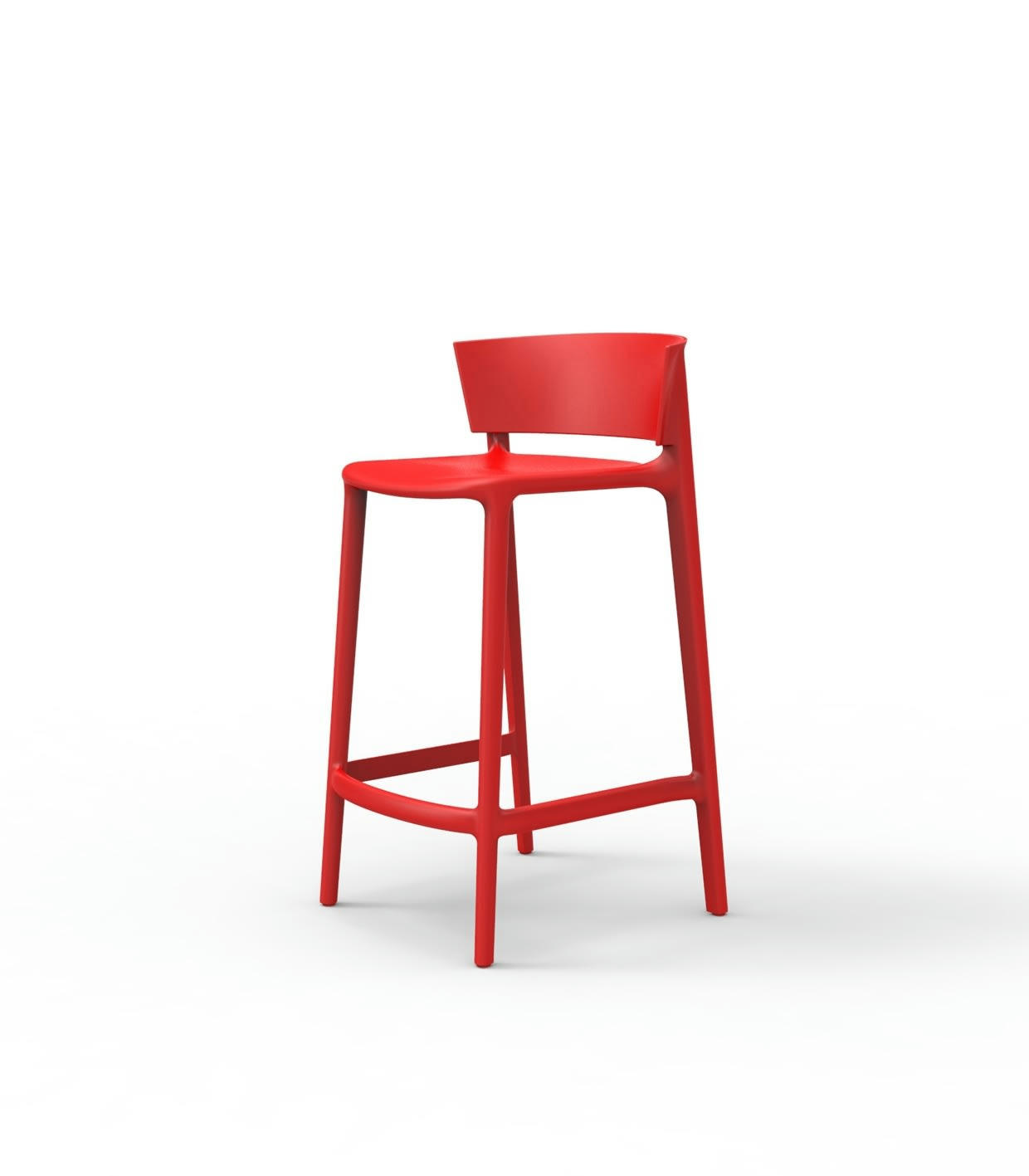 AFRICA - Tabouret de bar  Plastique rouge Hauteur 85 cm