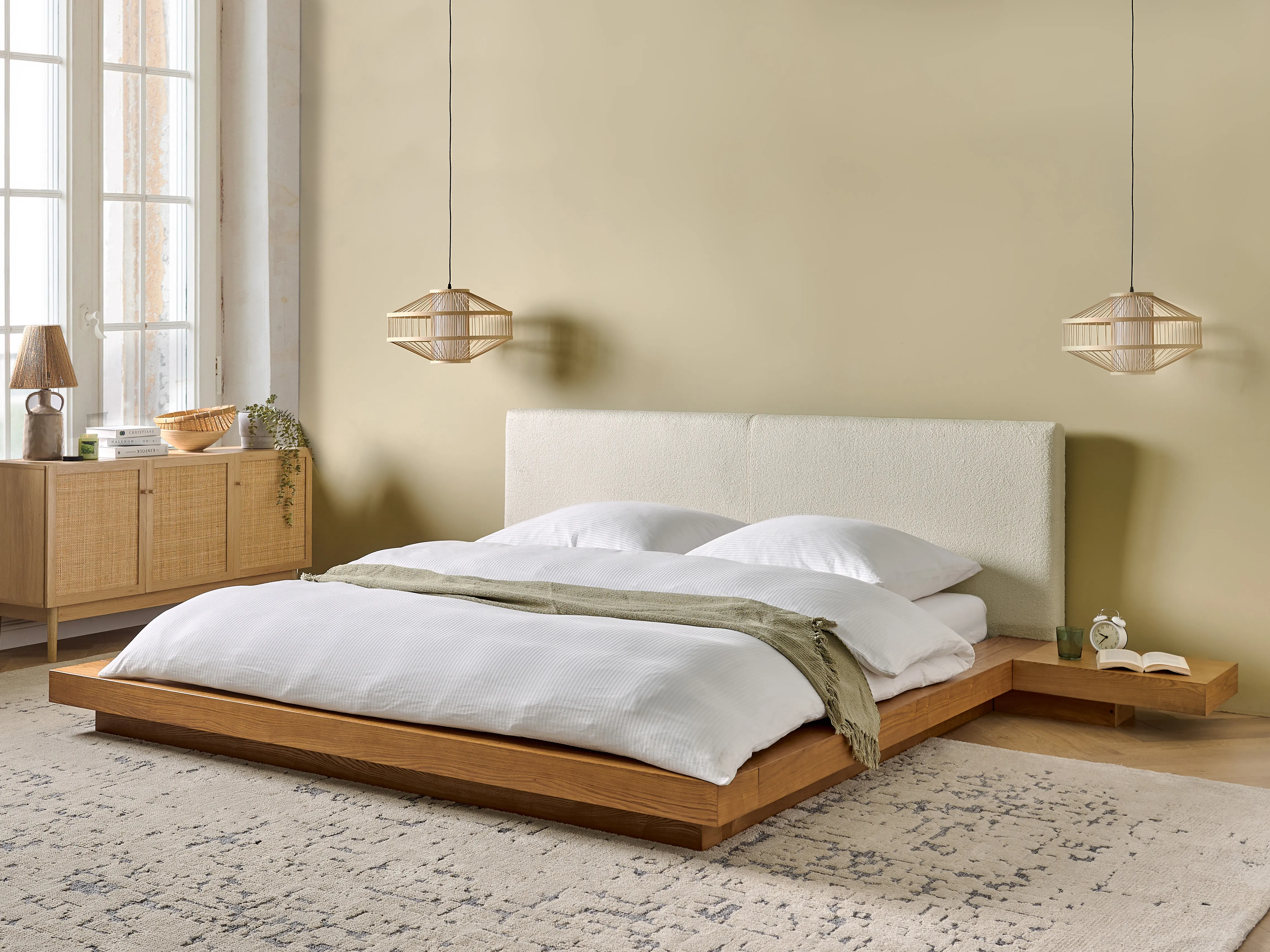Waterbed Boucle ZEN 180 x 200 cm (EU Super King) Natural Ash Wood