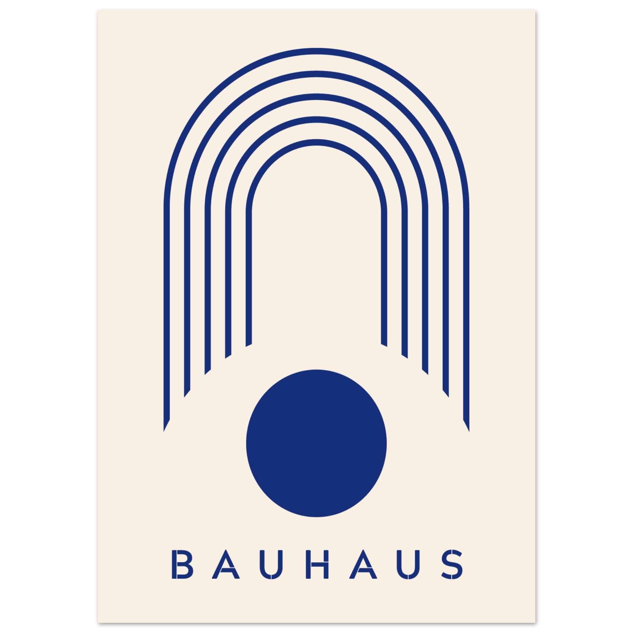 Artfulprints Poster Bauhaus - Blue arches  - 50x70 cm - Blauw