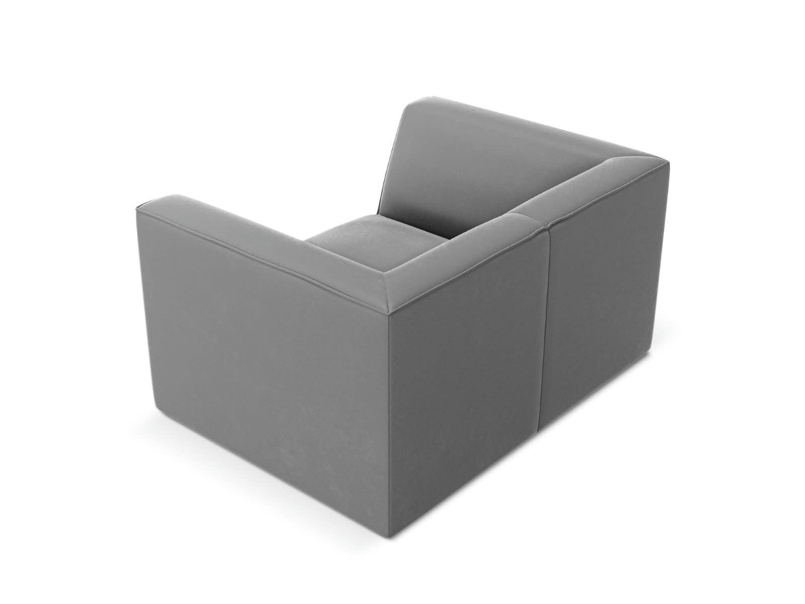 RUBY - Fauteuil en tissu velours gris