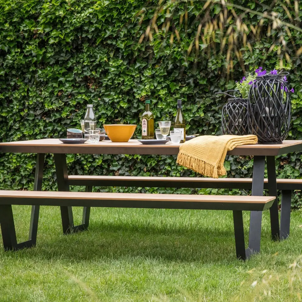 Les - Arezzo picknickset rechthoek polywood teaklook