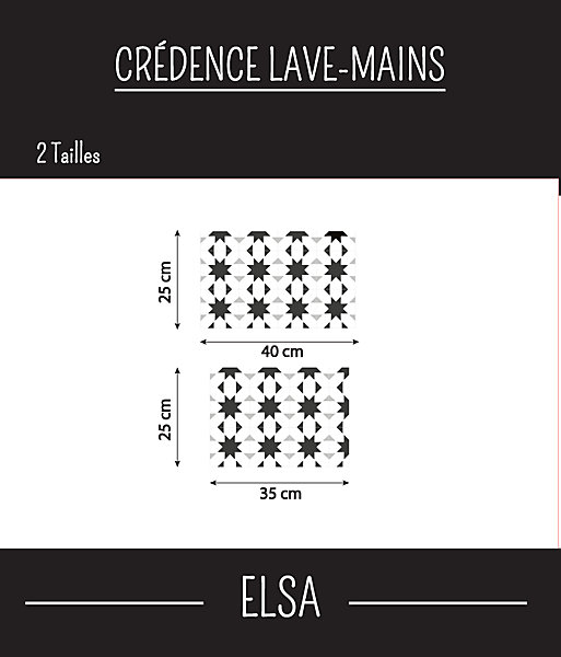 Crédence adhésive Lave-mains ELSA 40 cm x 25 cm Ma Nouvelle Déco