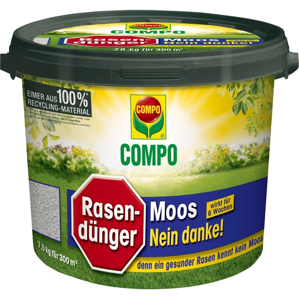 Rasendünger & Moosvernichter, 7,5 kg, für 300 m², schützt vor Moos