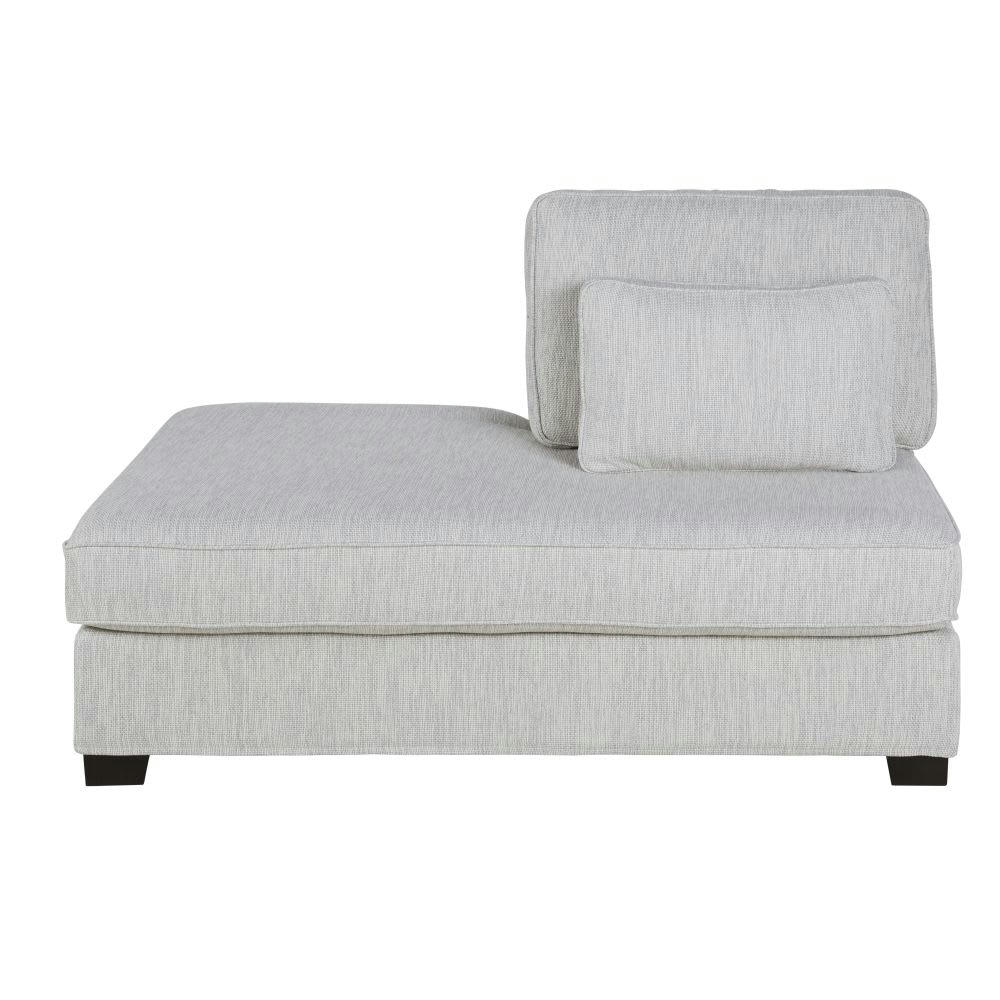 Milano - Méridienne gauche pour canapé modulable en textile recyclé gris clair chiné