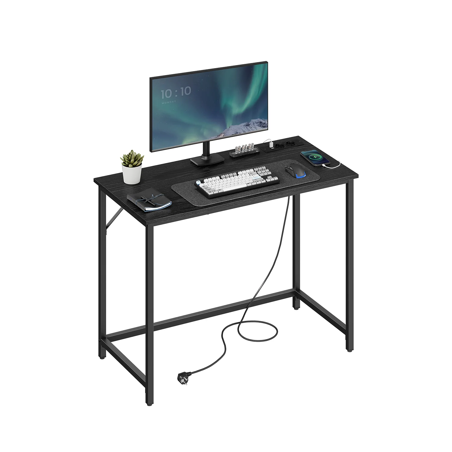 Bureau informatique avec multiprises LED