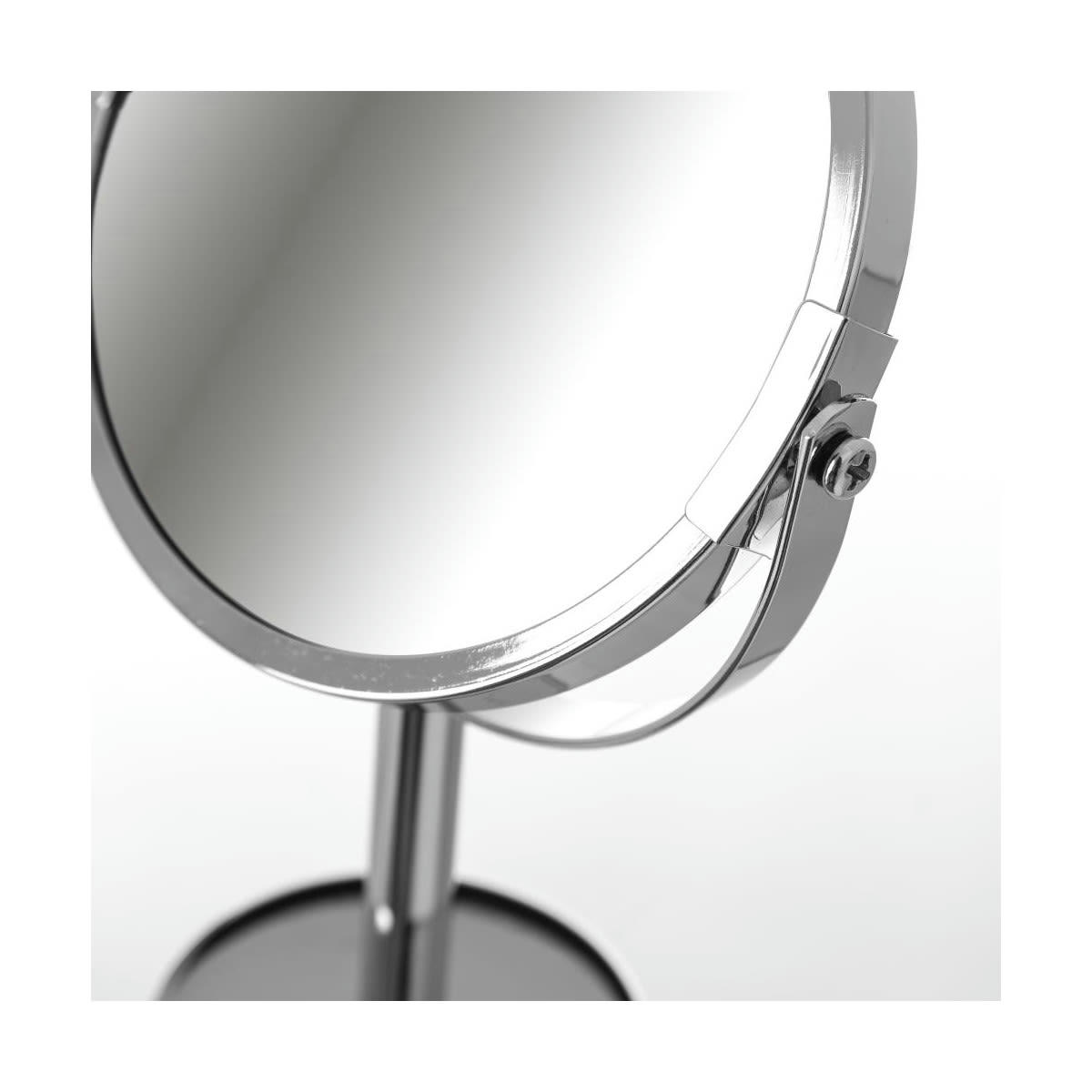 - Miroir grossissant (x2) double face en métal argenté