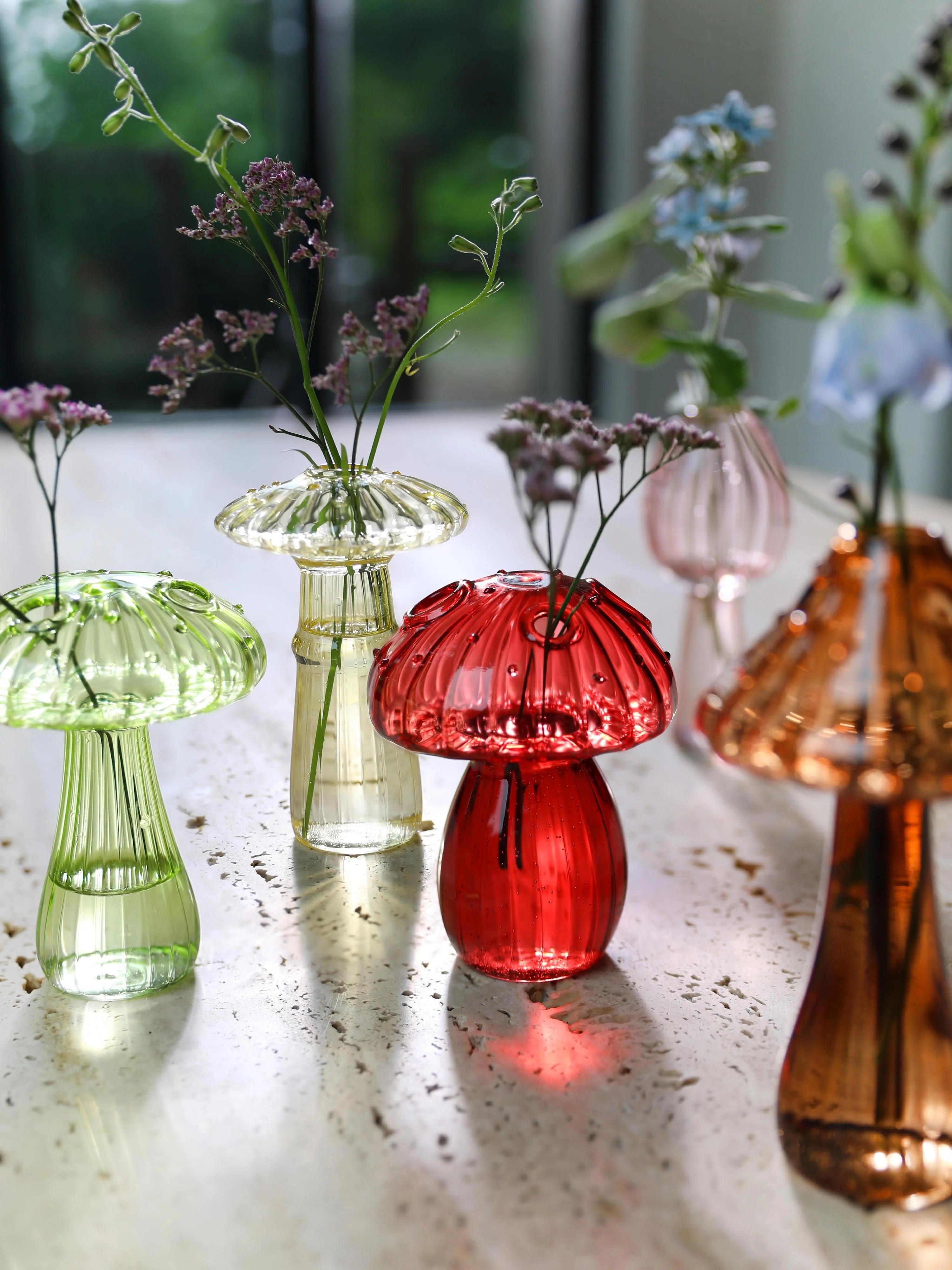 Glas-Vasen Mushroom, 5er-Set