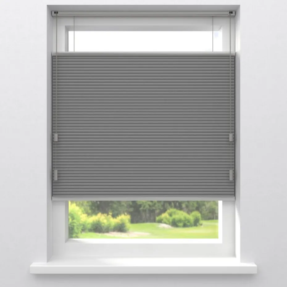 Kwantum Plisségordijnen | Isolerende Gordijnen | Fenstr Dubbel Plissé Aniek  Verduisterend Grijs