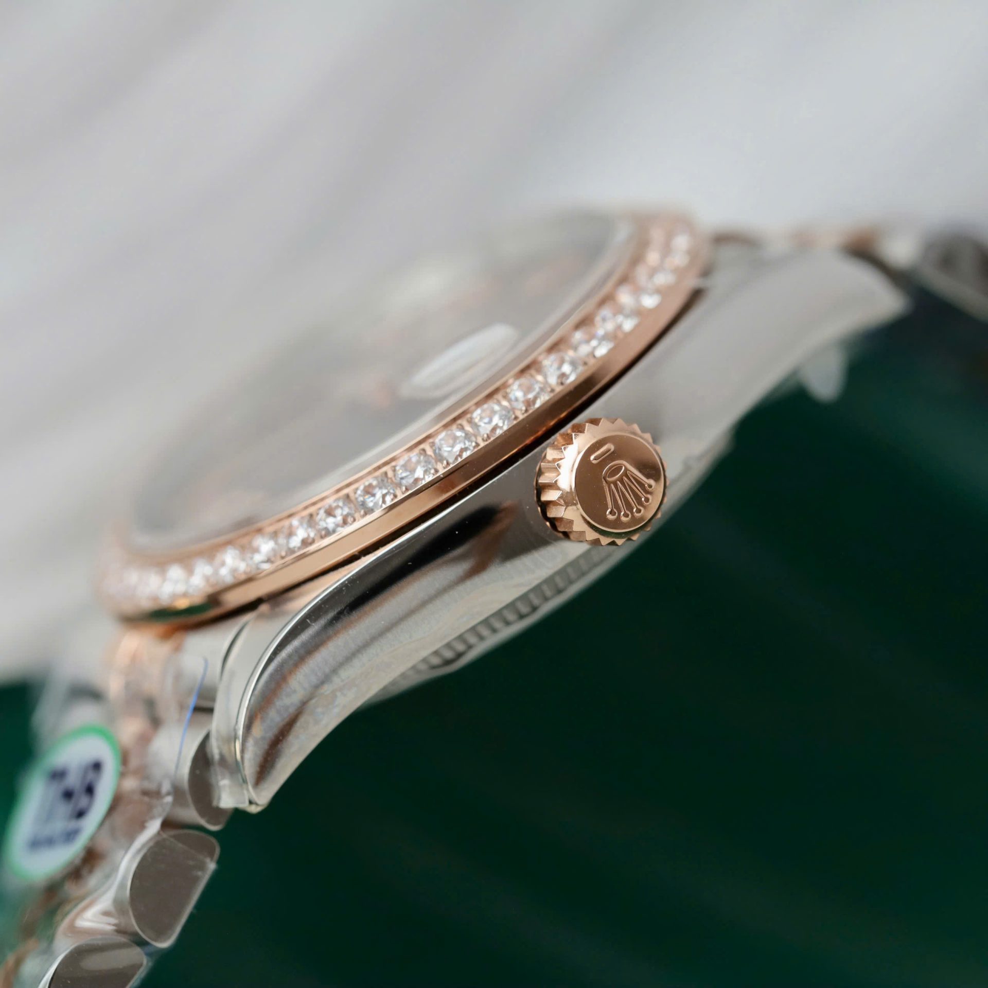 Rolex Datejust SS/RG Plated Chocolate Dial CZ Diamonds 31mm Jub THBF Replica