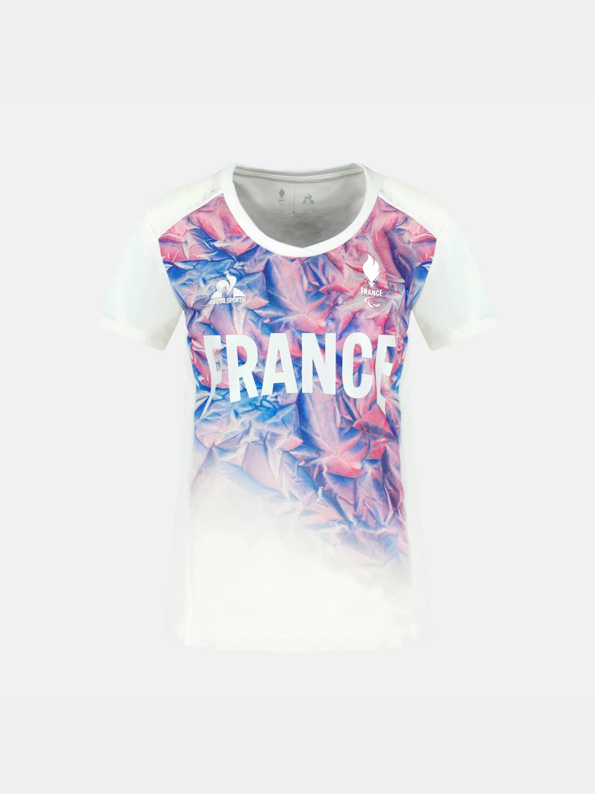 Maillot col V en jersey technique brillant avec impression Montagne JP Milano-Cortina