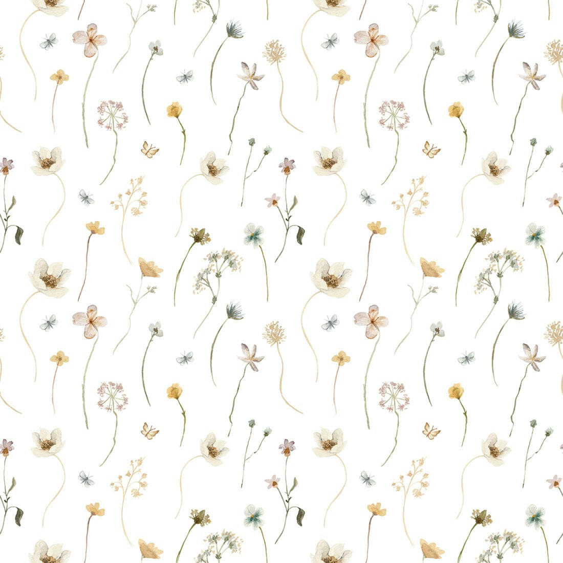 MADEMOISELLE - Papier peint mayflowers multicolore