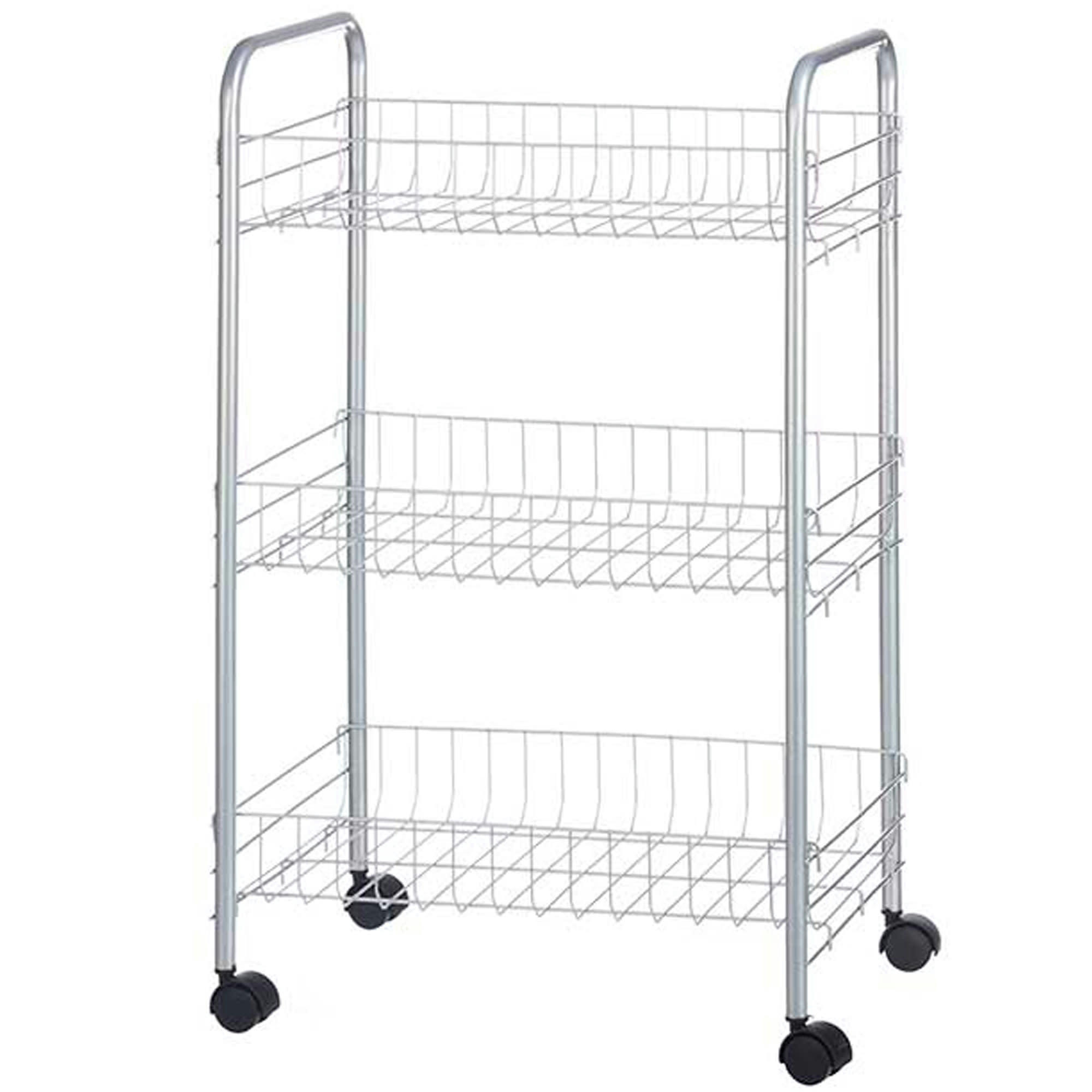 - Chariot a légumes en métal grillagé 3 niveaux