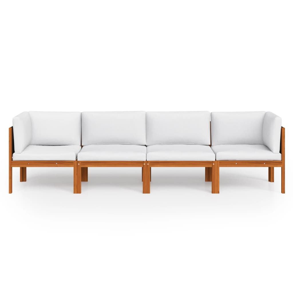 Sofa ogrodowa Kremowy Drewno akacjowe 4-osobowa vidaXL