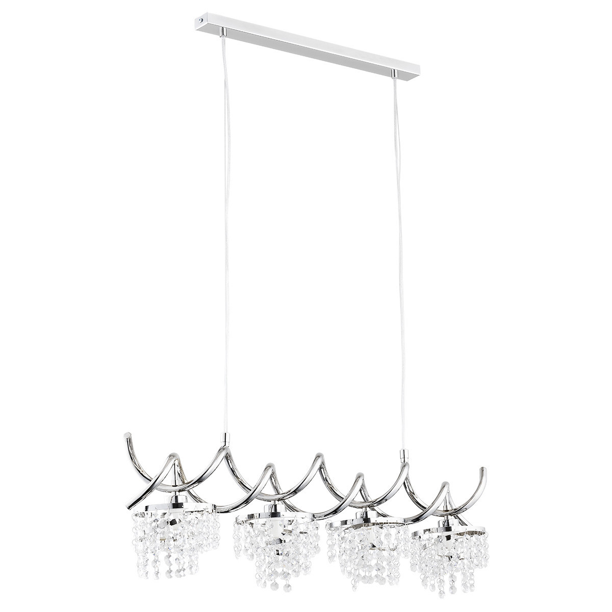 Lampa wisząca chromowana przezroczysty HELISA 4xE14x10W Alfa