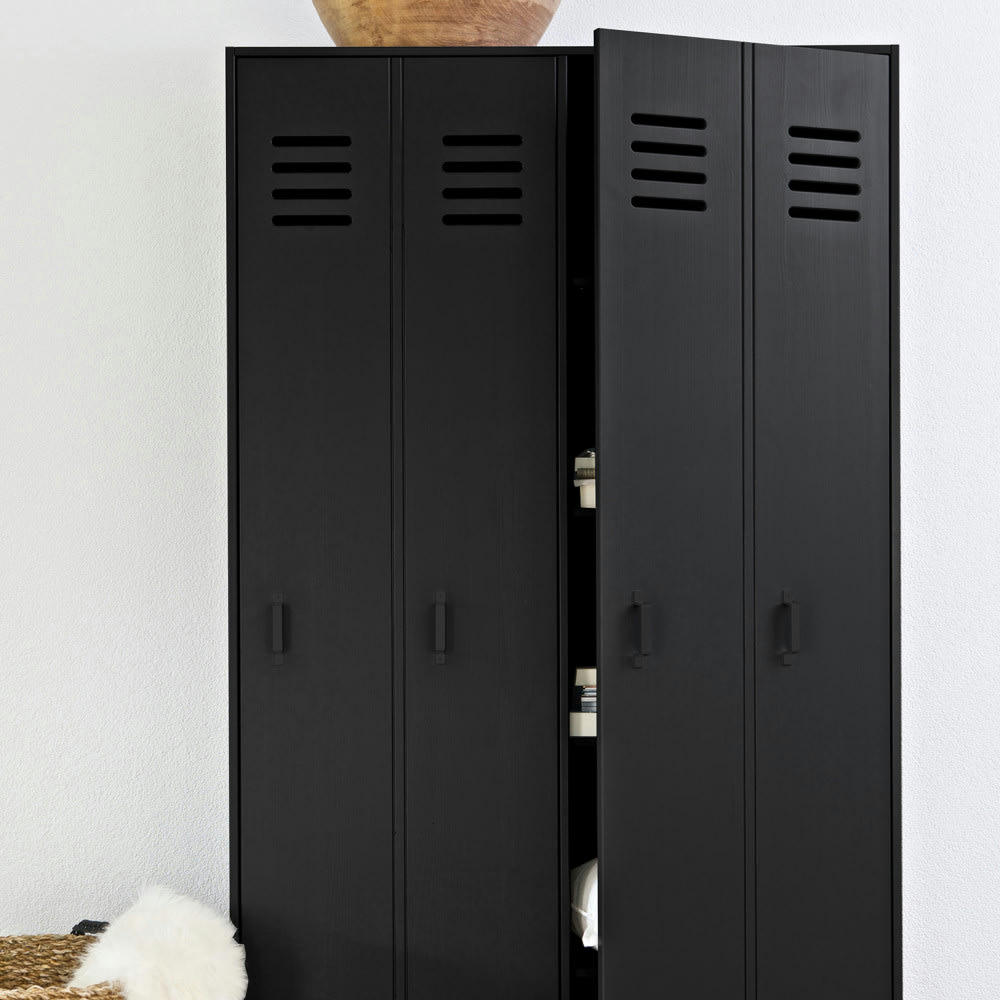 STIJN - Armoire vestiaire 2 portes noir