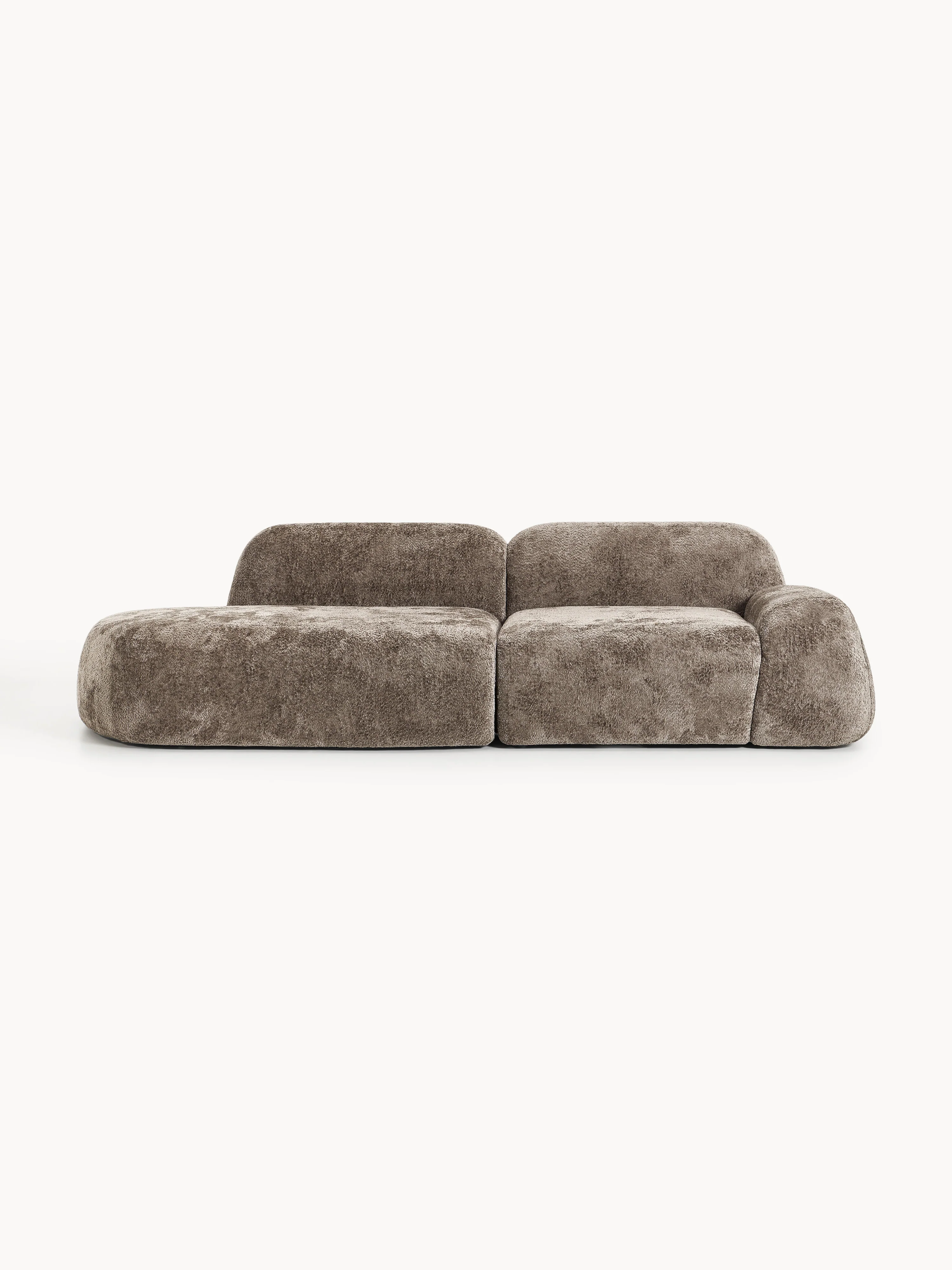Modulare Chaiselongue Wolke (3-Sitzer) aus Teddy-Bouclé