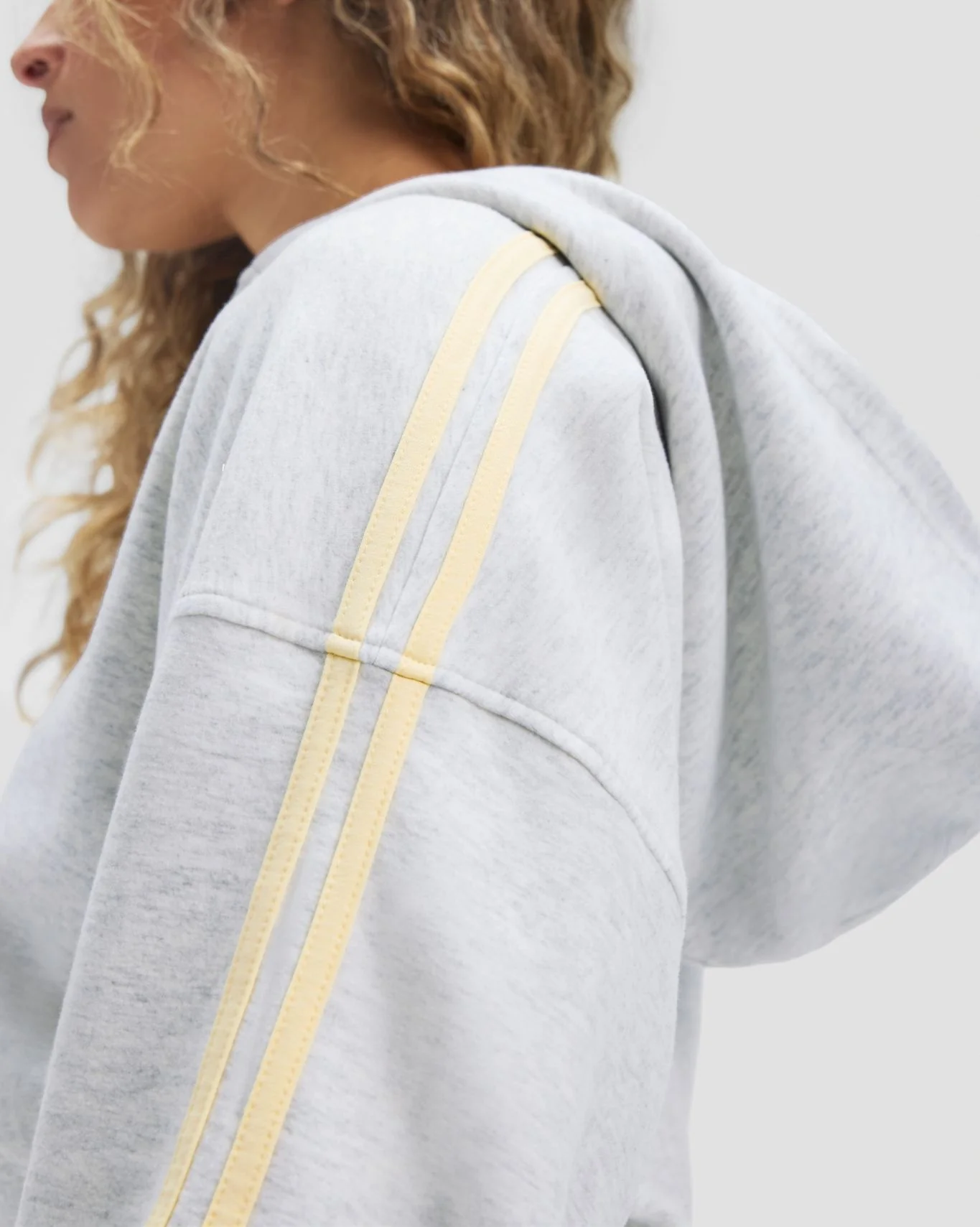 Jersey Stripe Zip Up Jacket | Marl