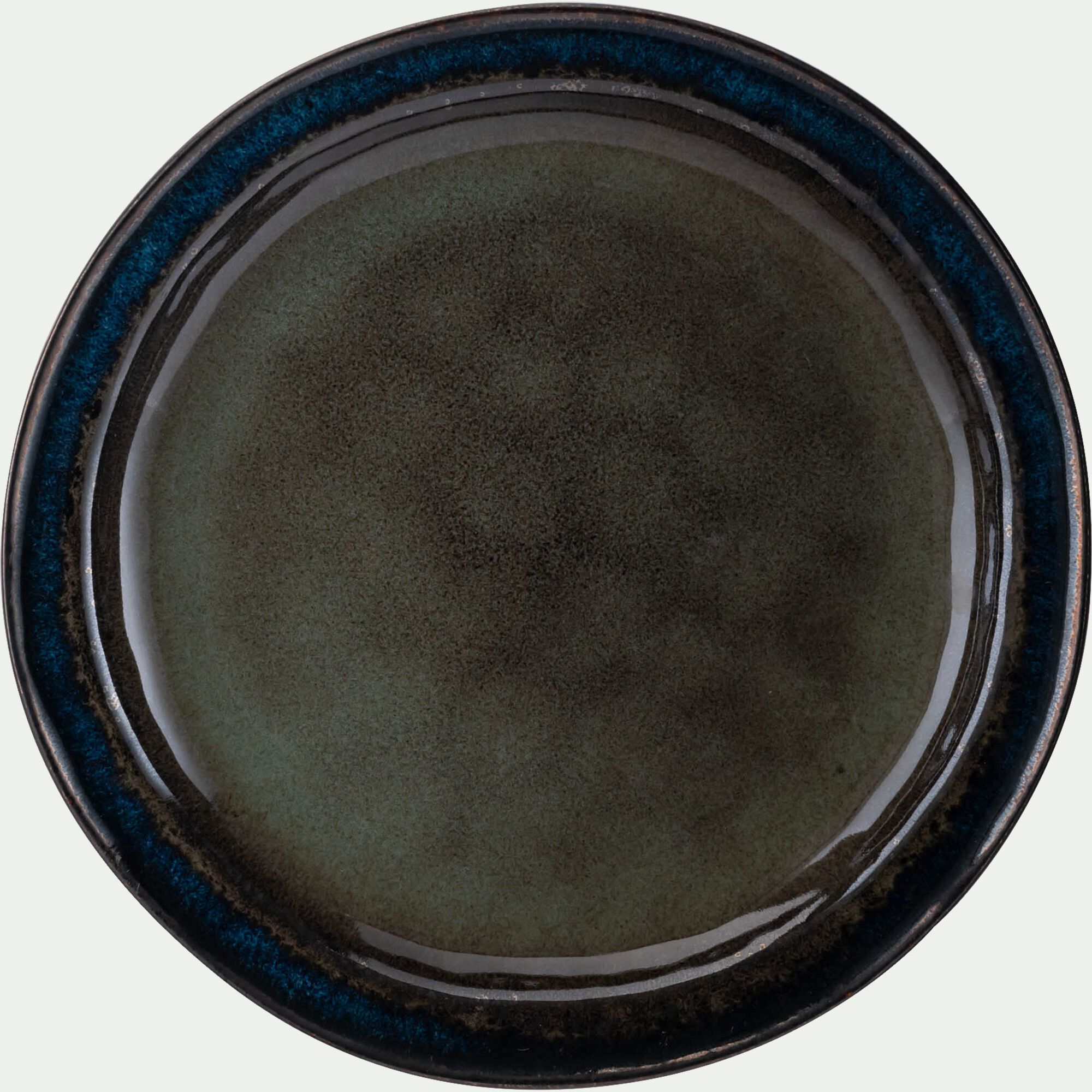 JADE - Assiette à dessert en grès D20,5cm - vert cèdre
