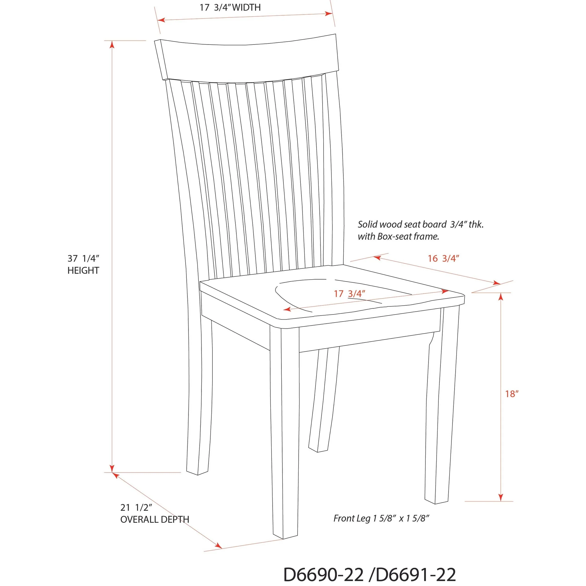 Dining Room Side Chairs, Set of 2, Natural Oak